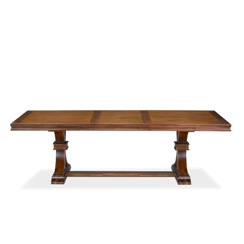 9-Piece Acacia Wood Dining Table Set with Beige PU Leather Chairs R631