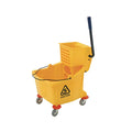 Yellow 35 Quart Rectangular Mop Bucket on Wheels V12393