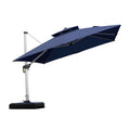 10'x 10' Square Double Top Navy Blue Cantilever Patio Umbrella I8253