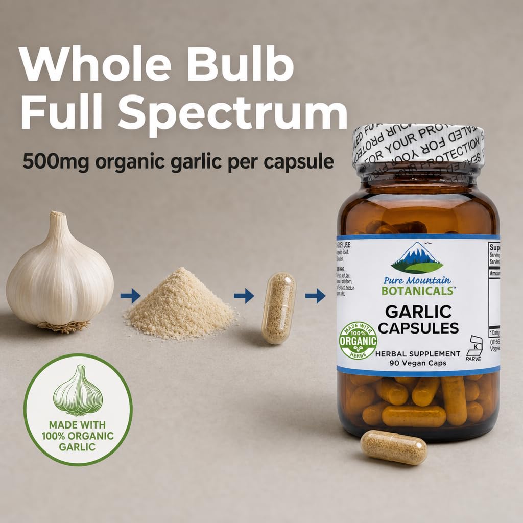 Garlic Capsules 500mg 90 Veggie Capsules G60851