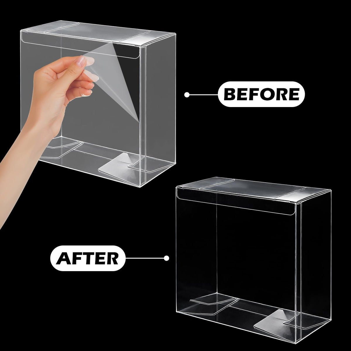 12 Pack Clear PET Plastic Display Storage Case 7.6 x 6.6 x 3.5 Inches U109