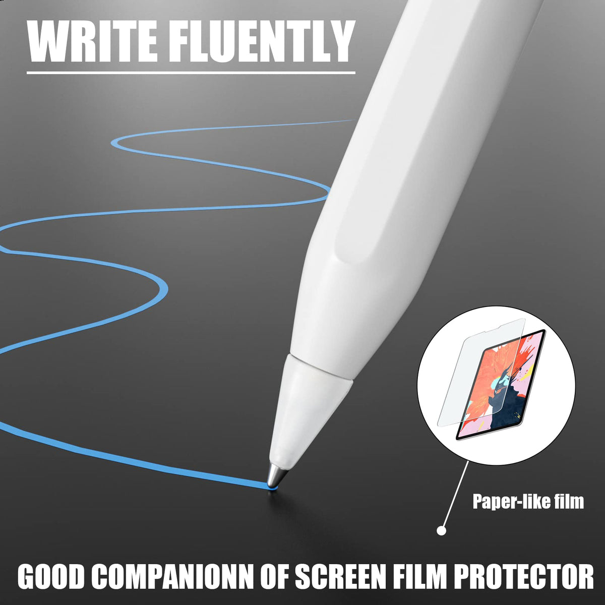 Fine Point Pencil Tips for Apple Pencil 1st 2nd Generation USB-C, White Z16685