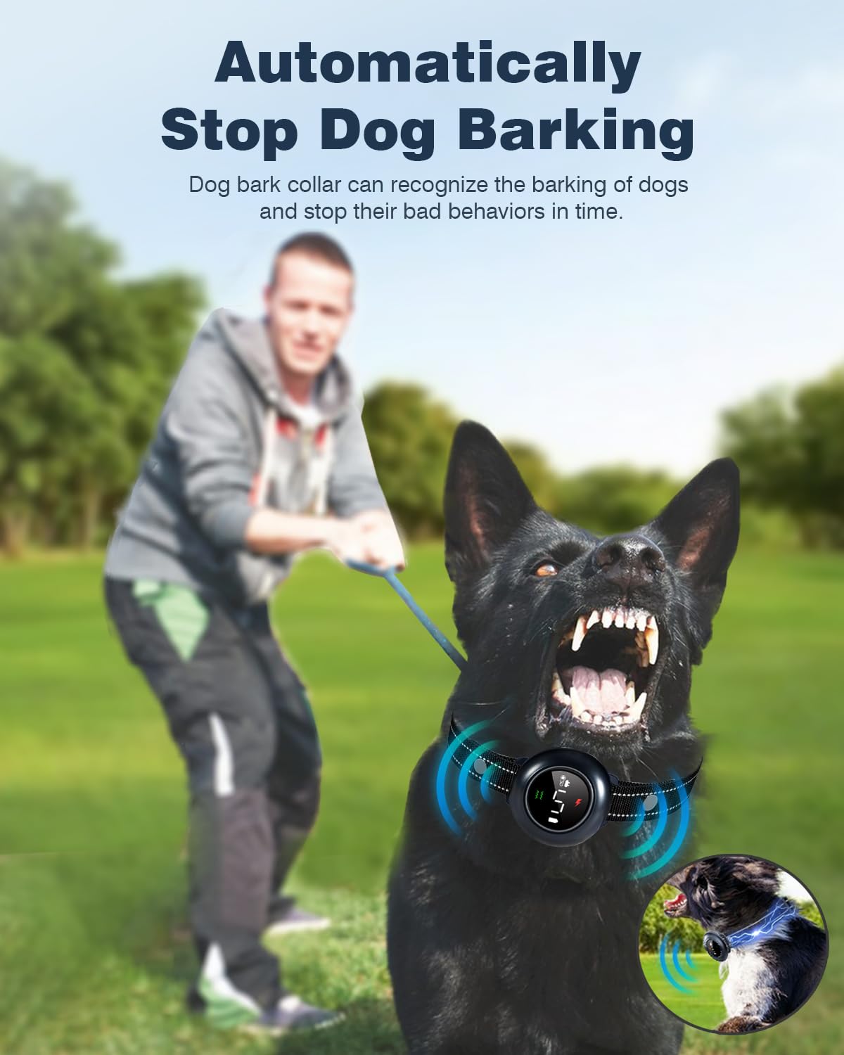 2-in-1 Dog Shock Collar & Dog Bark Collar IP67 Waterproof L375