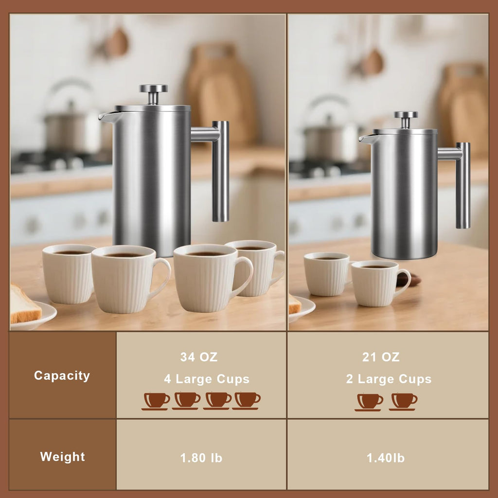 34 oz Stainless Steel French Press L289690