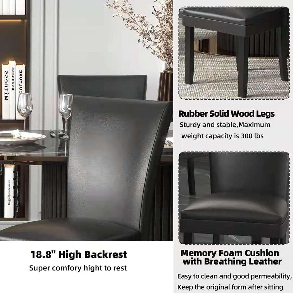 Set of 6 Solid Wood Upholstered Dining Chairs K415