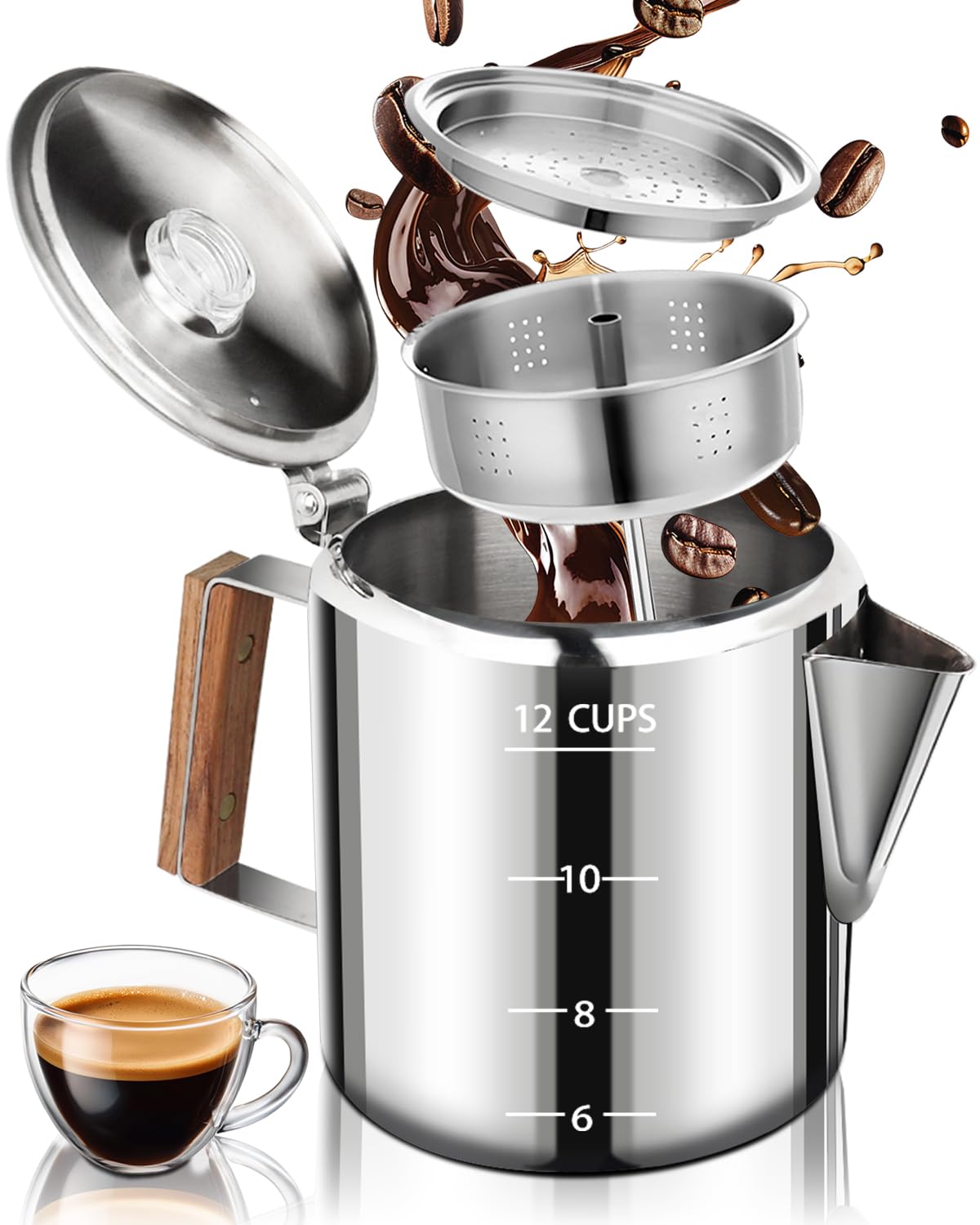 12 Cup Stainless Steel Coffee Percolator U44321