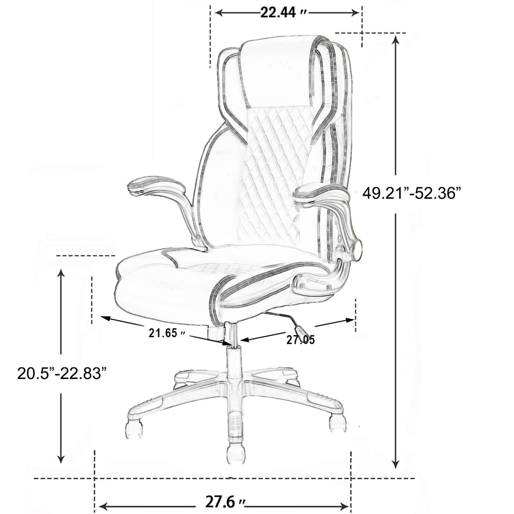 Brown Leather Executive Office Chair with Flip up Arms K761