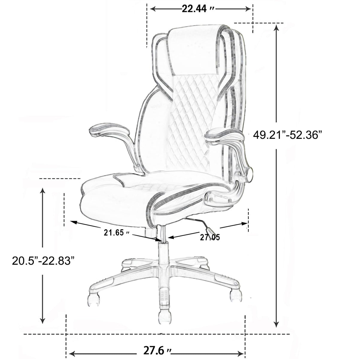 Brown Leather Executive Office Chair with Flip up Arms K761