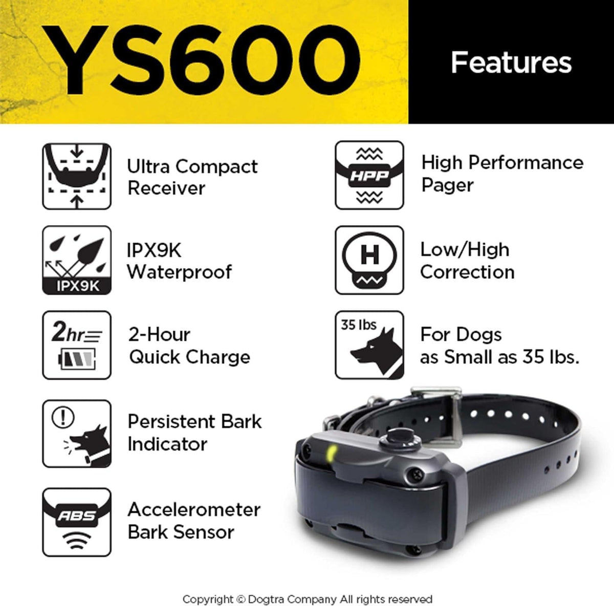 Rechargeable Waterproof No Bark Collar for Large Dogs 35 lbs and Up P735047