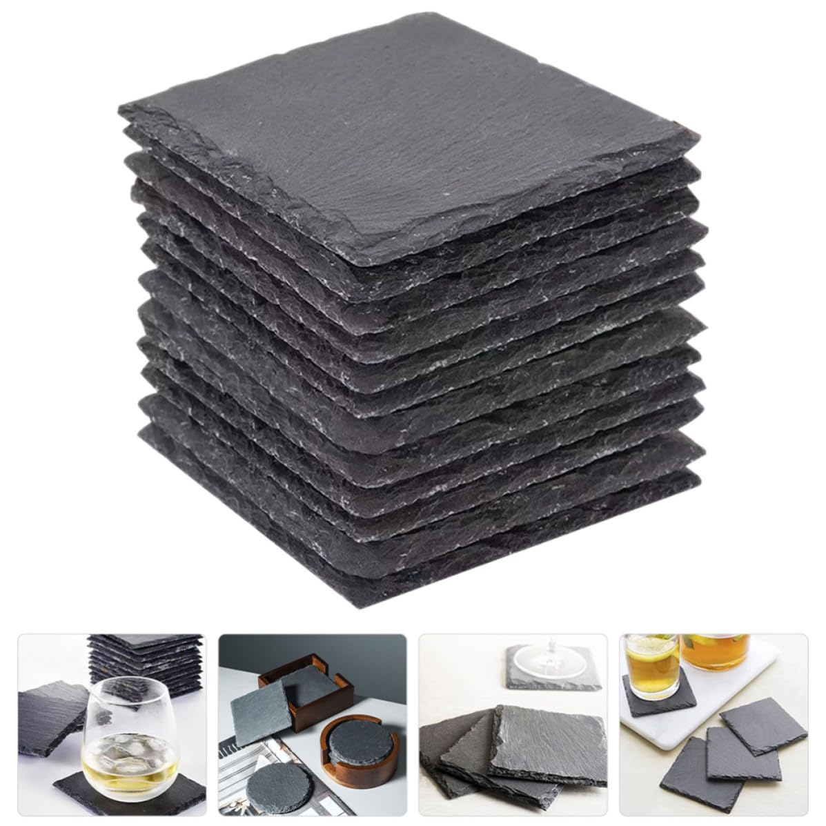 12pcs Natural Stone Drink Coasters I4702
