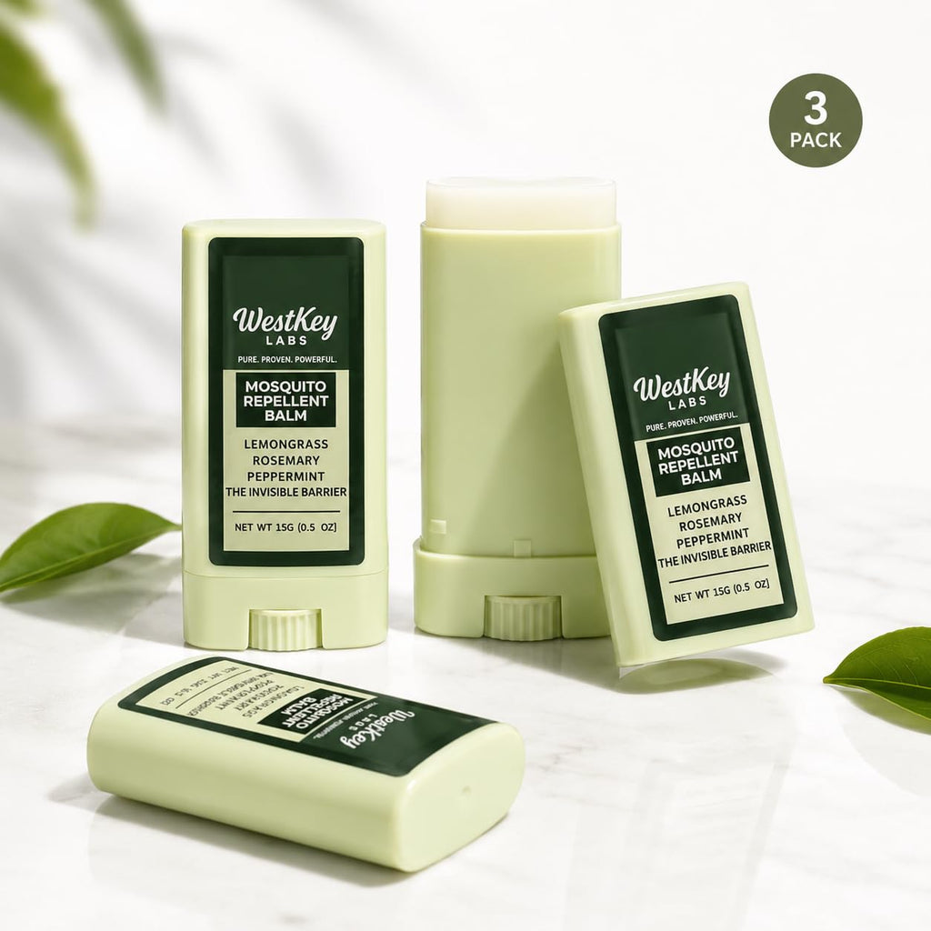 Mosquito Repellent Balm Stick 3-Pack 0.5oz DEET-Free Plant-Based G92497