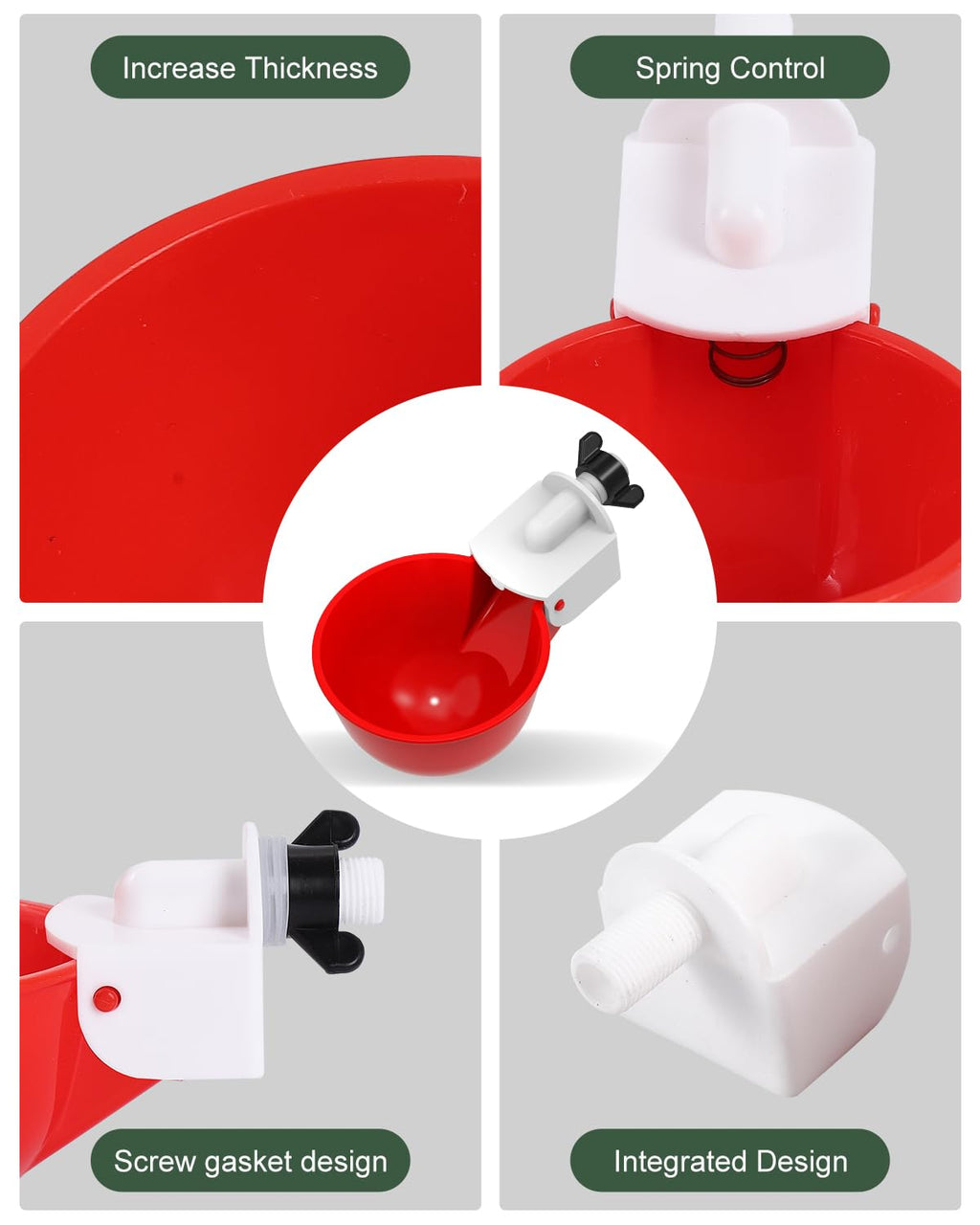 Chicken Waterer Cups 8 Pack with 3/8" Drill Bit Y337887