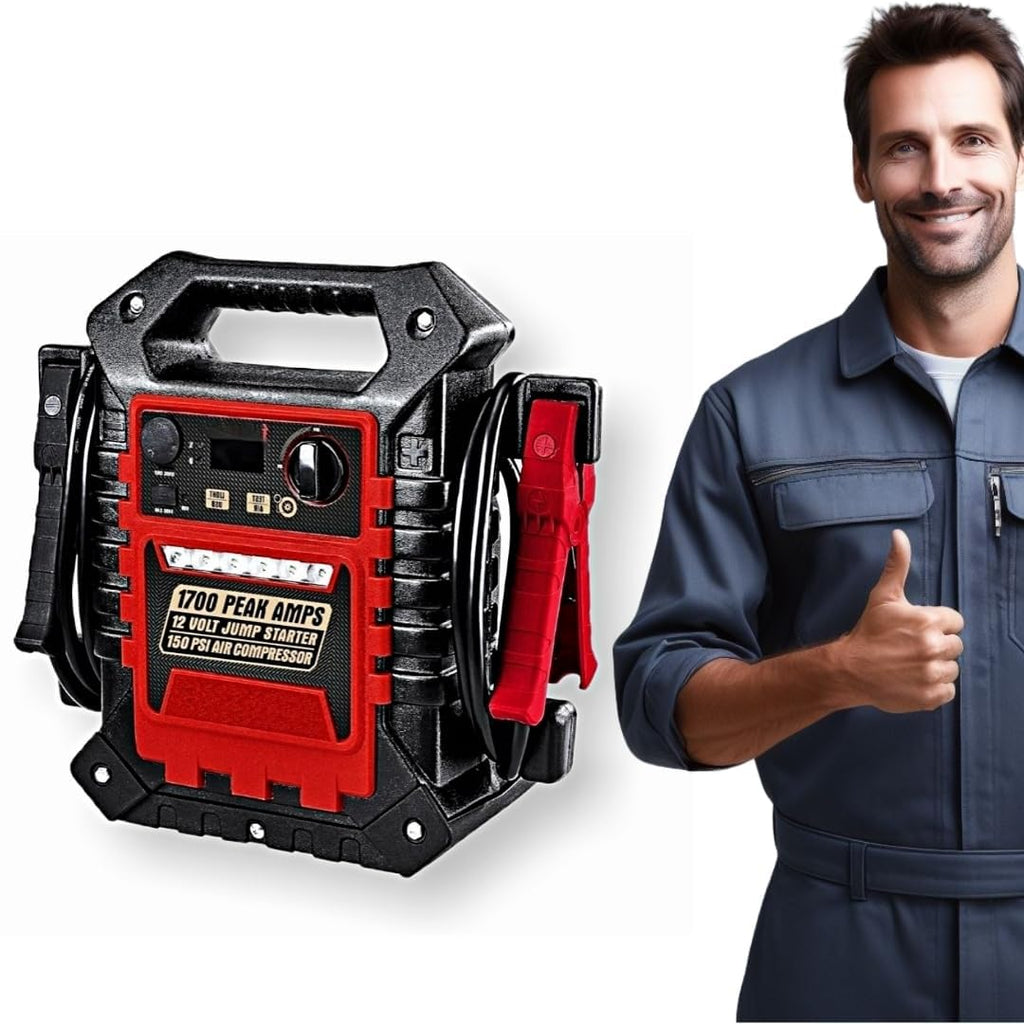 Portable Jump Starter & Power Pack with 150 PSI Air Compressor V589