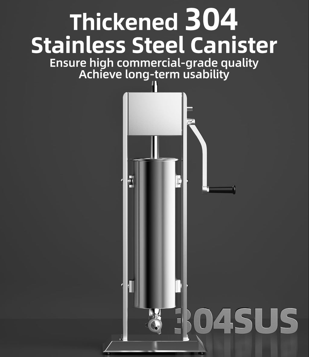 Manual Sausage Stuffer 15 Lb with 4 Stainless Steel Stuffing Tubes H67572