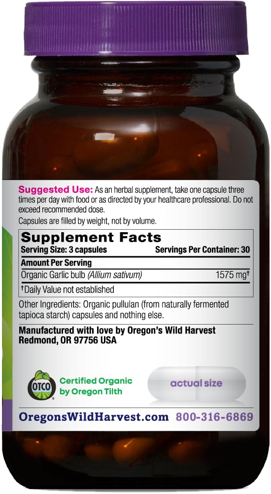 Organic Garlic Capsules 90 Count C66160