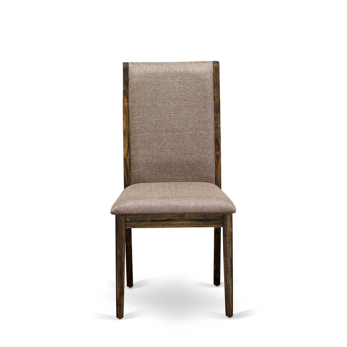 9 Piece Walnut Dining Table Set with Butterfly Leaf and 8 Dark Khaki Linen Fabric Chairs M707
