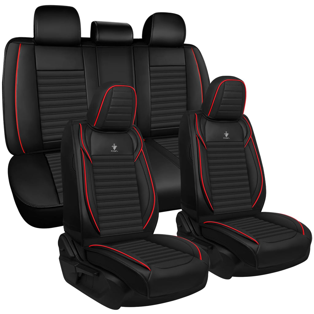 Custom Fit Seat Covers Full Set Black and Red H65495