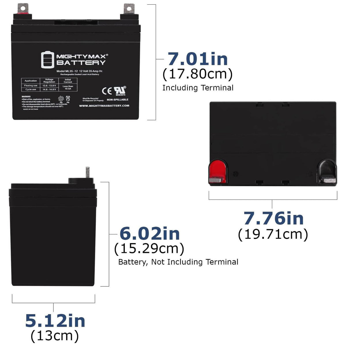 12V 35AH SLA Battery 4 Pack G456