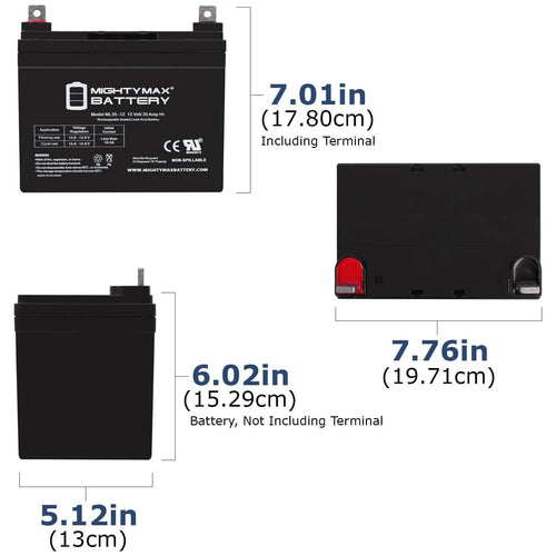 12V 35AH SLA Battery 4 Pack G456