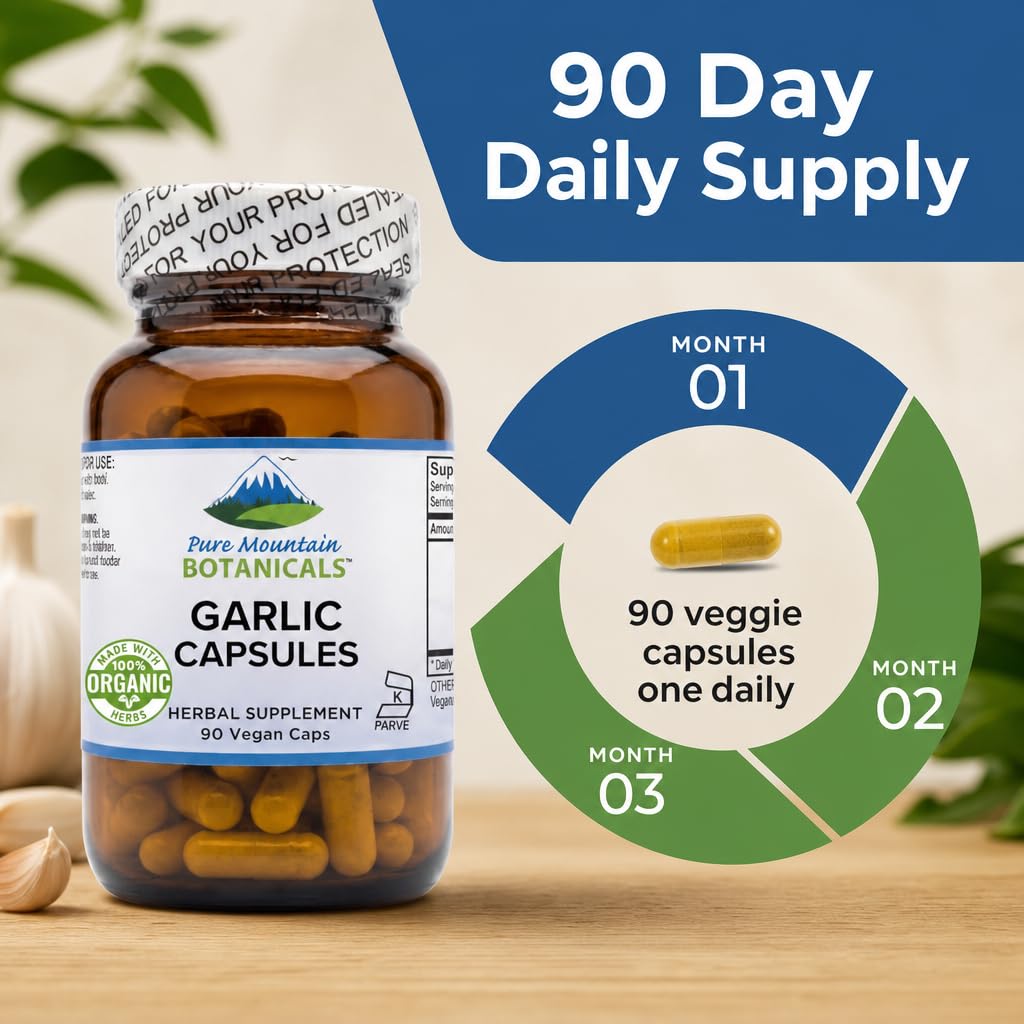 Garlic Capsules 500mg 90 Veggie Capsules G60851