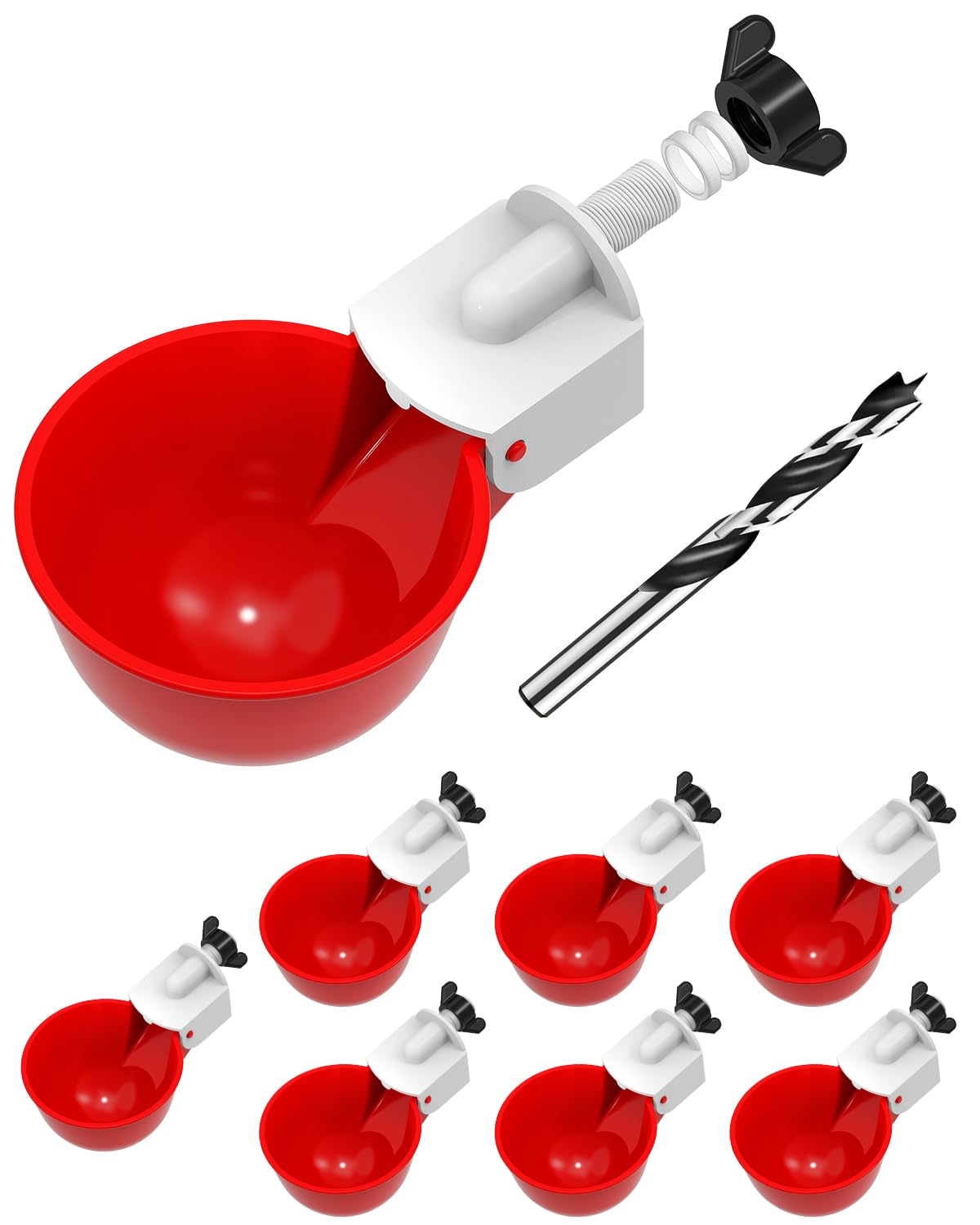 Chicken Waterer Cups 8 Pack with 3/8" Drill Bit Y337887