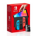 Nintendo Switch OLED Model with Neon Blue and Neon Red Joy-Con and 32GB Micro SD Card Q58377
