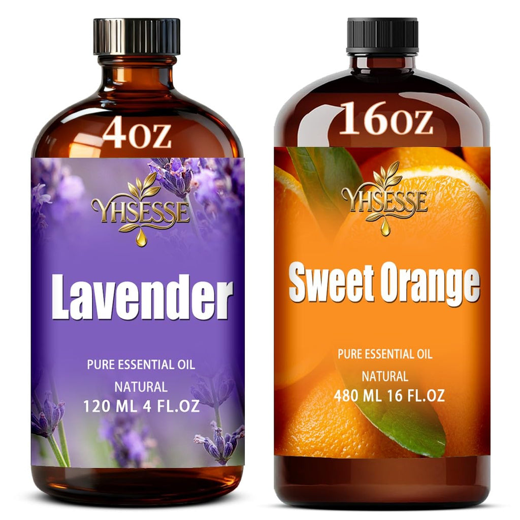 Lavender 4 Fl Oz and Sweet Orange 16 Fl Oz Essential Oil H10076