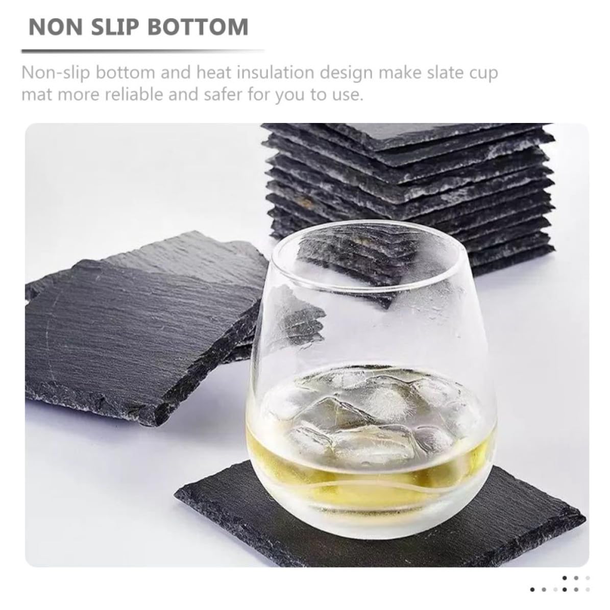 12pcs Natural Stone Drink Coasters I4702