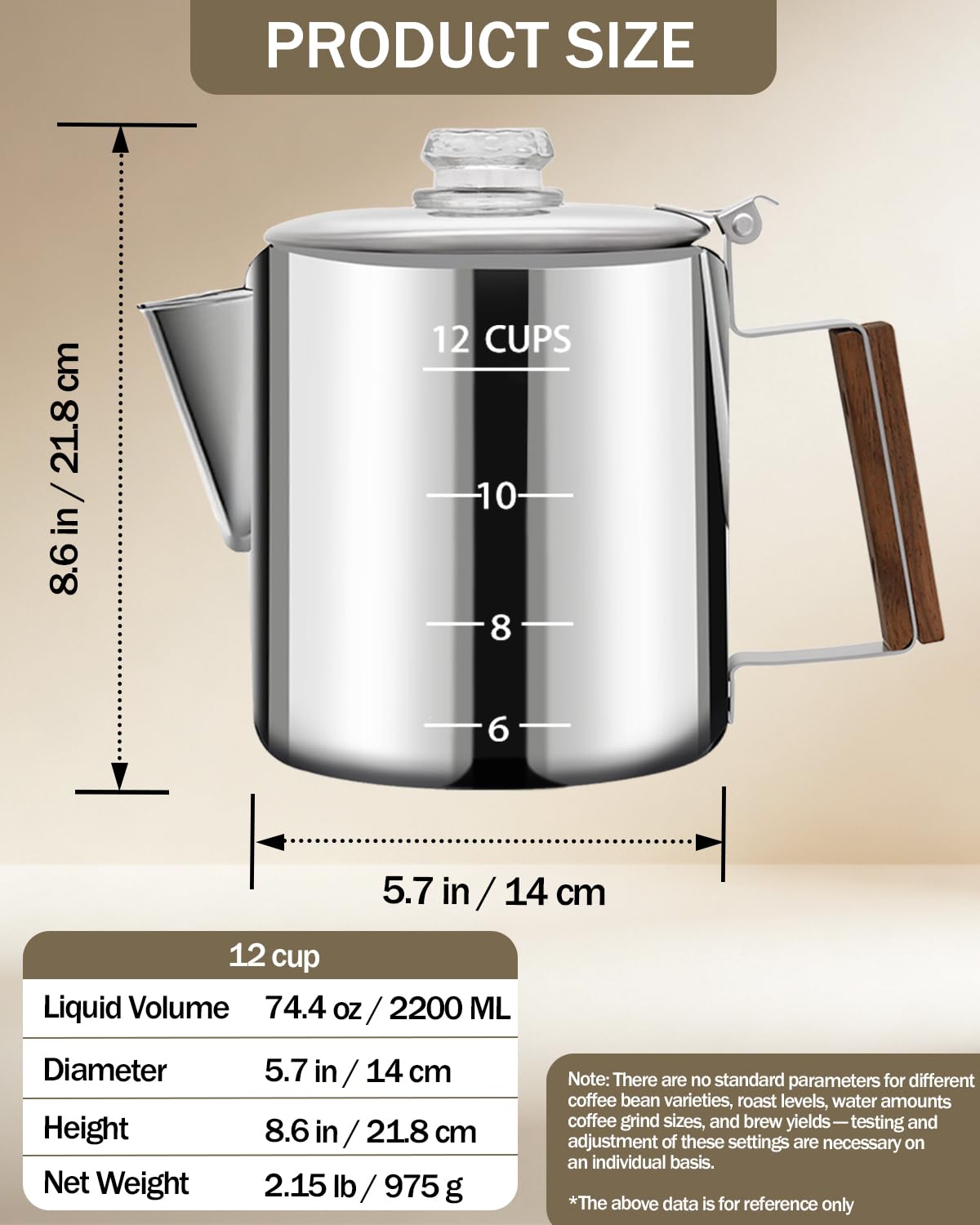 12 Cup Stainless Steel Coffee Percolator U44321