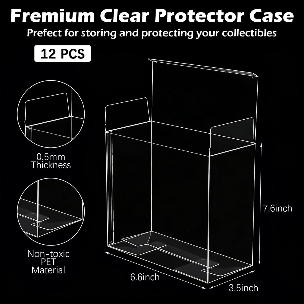 12 Pack Clear PET Plastic Display Storage Case 7.6 x 6.6 x 3.5 Inches U109