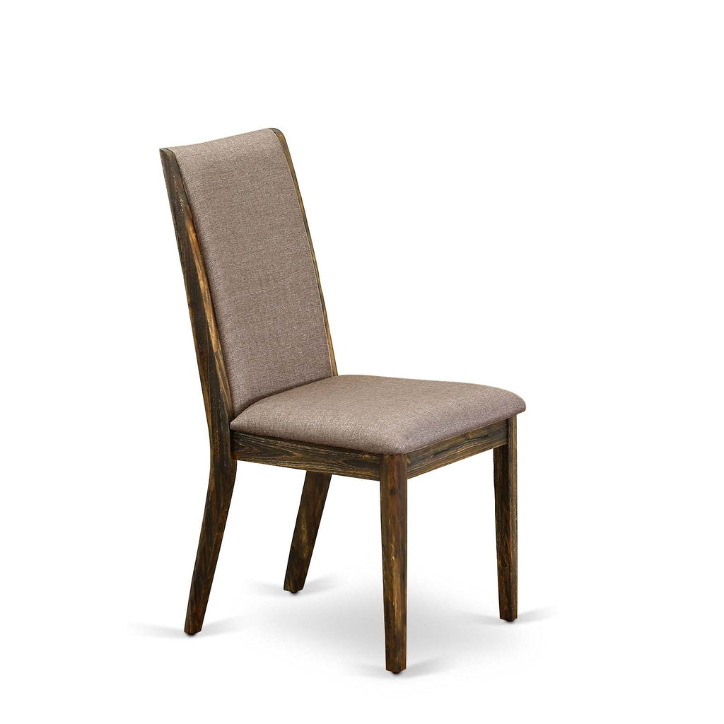 9 Piece Walnut Dining Table Set with Butterfly Leaf and 8 Dark Khaki Linen Fabric Chairs M707