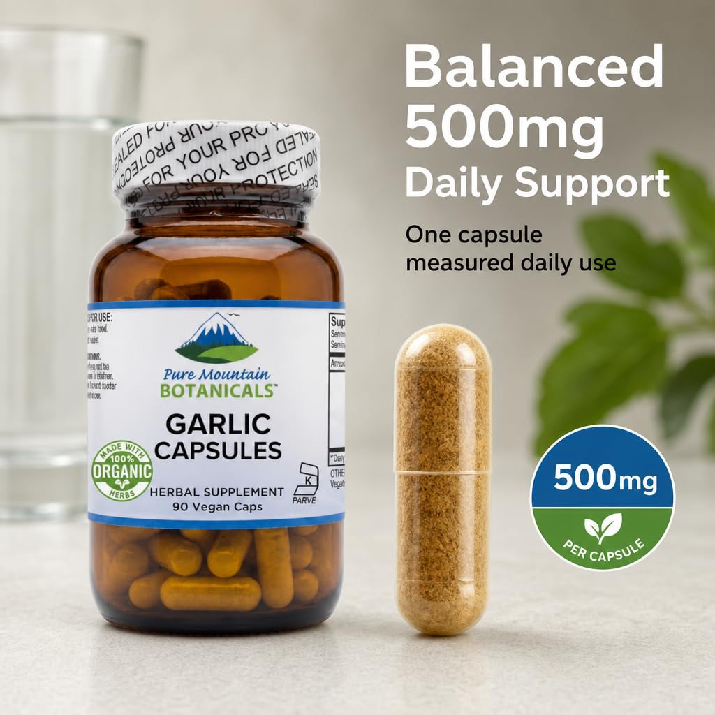 Garlic Capsules 500mg 90 Veggie Capsules G60851
