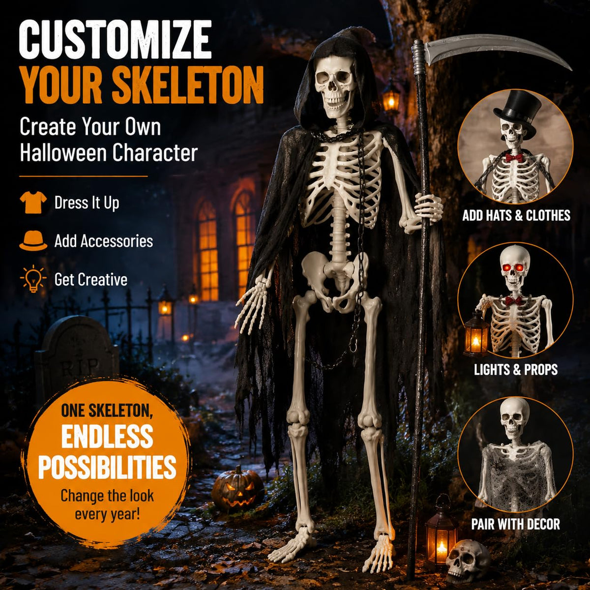 5.4 FT Poseable Skeleton K61970