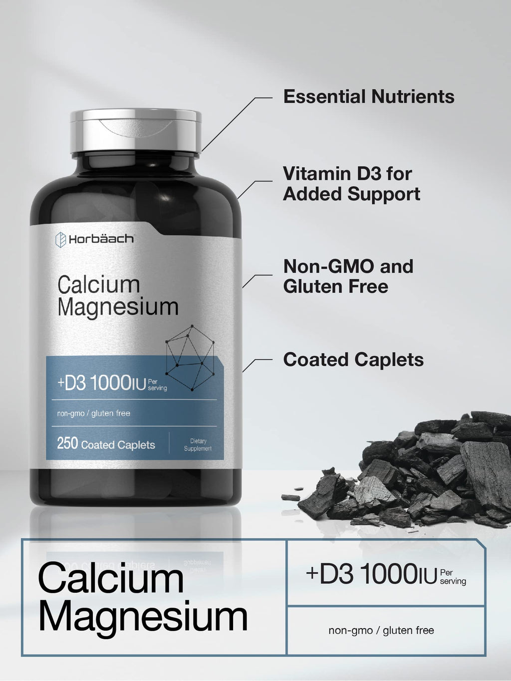 Calcium Magnesium with Vitamin D3 250 Caplets A784