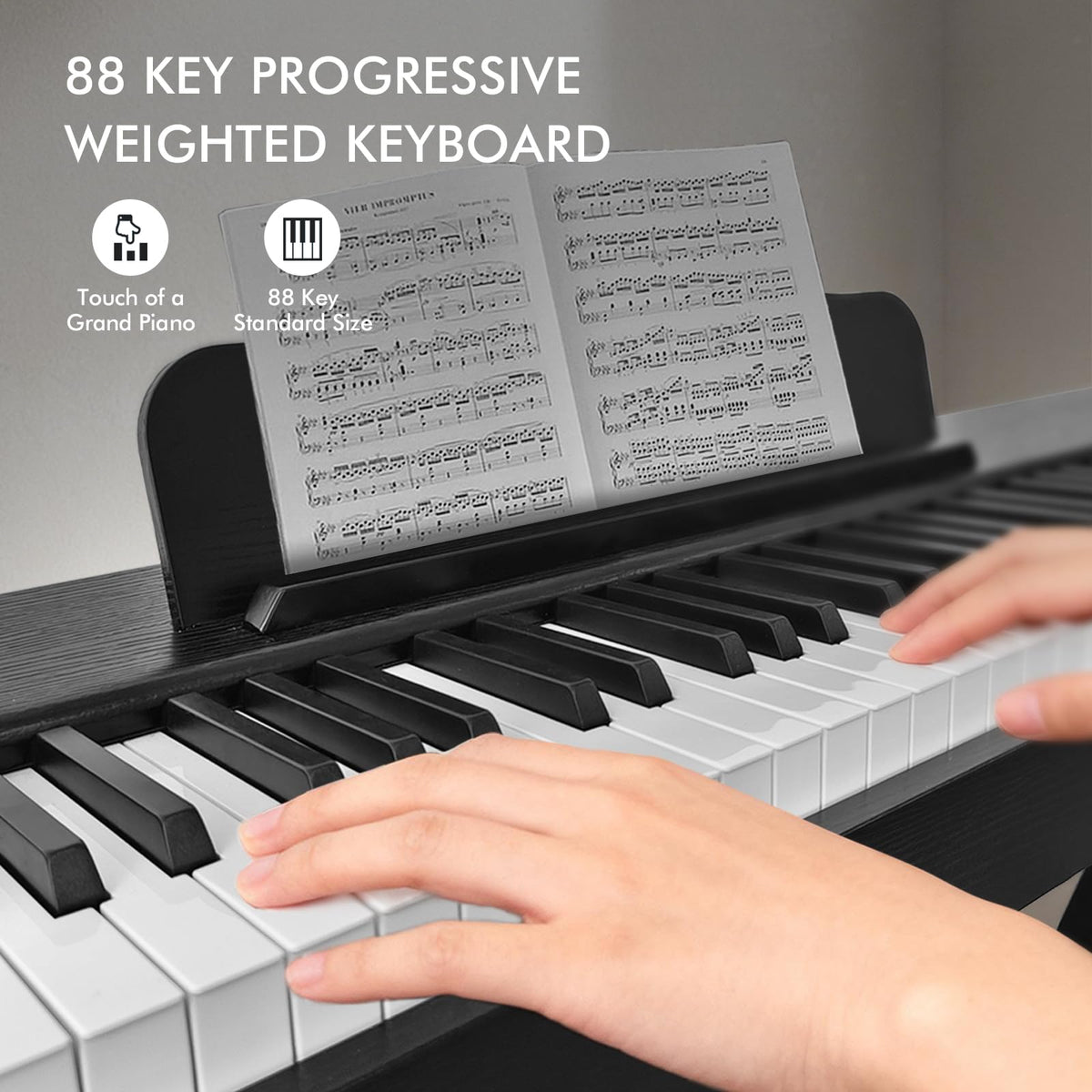 88 Key Weighted Hammer-Action Digital Piano with Stand M88646