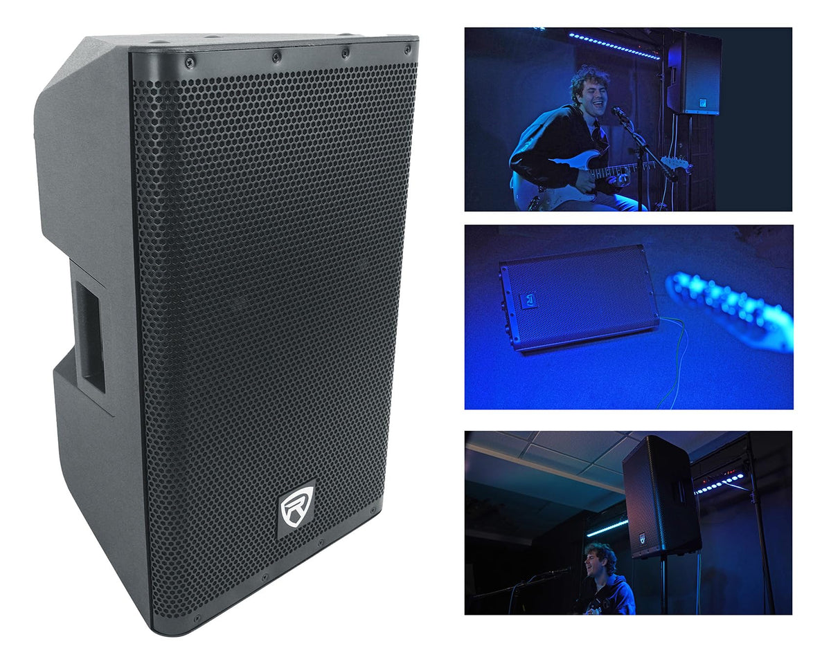 12" Powered DJ PA Speaker Pair with Stands O588