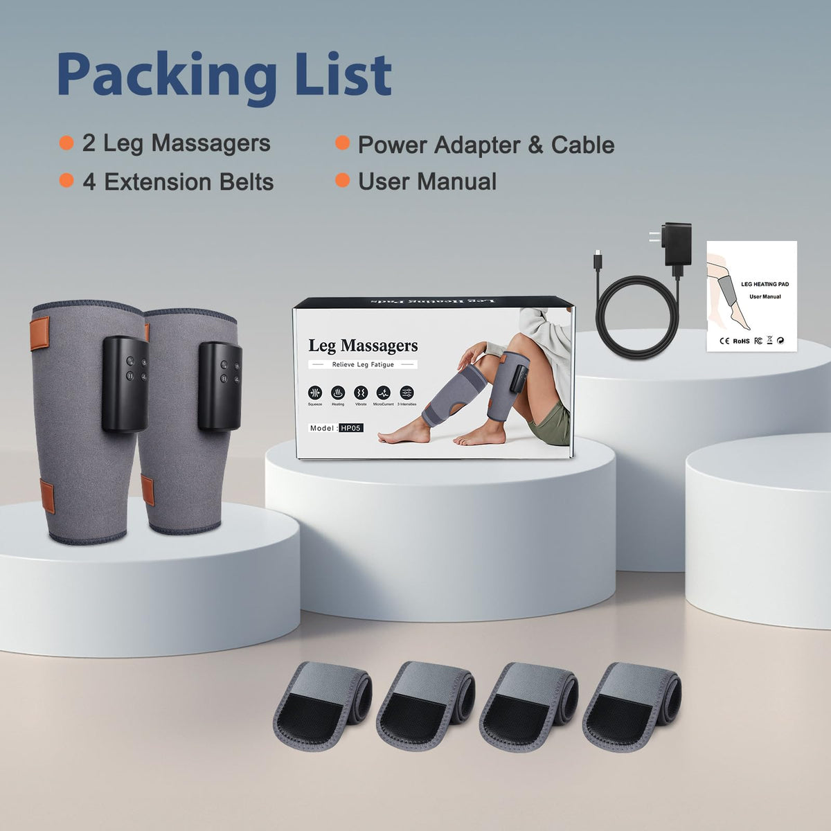 Cordless Air Compression Leg Massagers Q81391