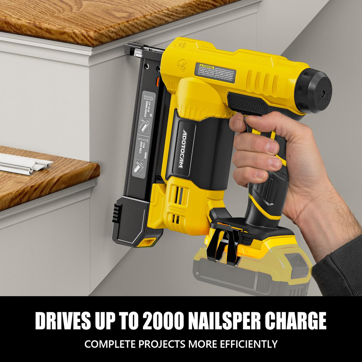Cordless Brad Nailer 2 in 1 Nail Gun with 1000 Nails and 500 Staples Y37883