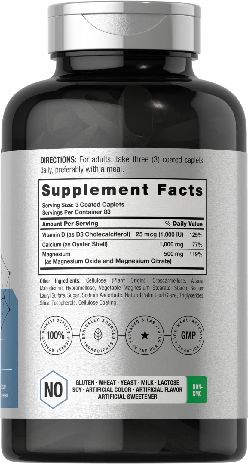 Calcium Magnesium with Vitamin D3 250 Caplets A784