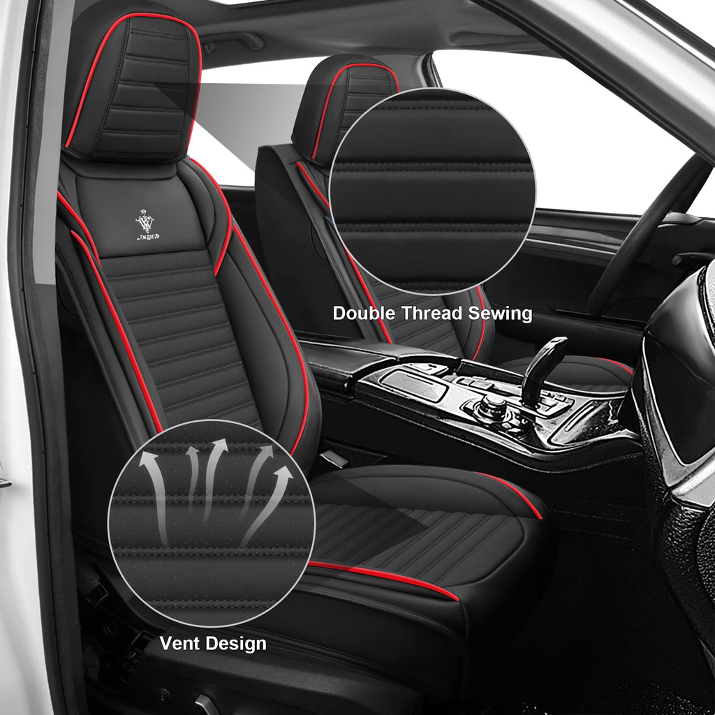 Custom Fit Seat Covers Full Set Black and Red H65495