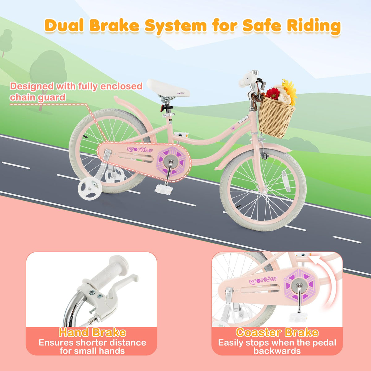 14 16 18 Inch Kids Bike with Training Wheels T376