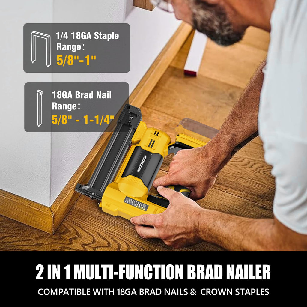 Cordless Brad Nailer 2 in 1 Nail Gun with 1000 Nails and 500 Staples Y37883