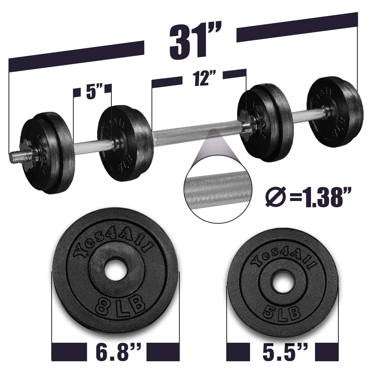Adjustable Weights Dumbbells Set P565211