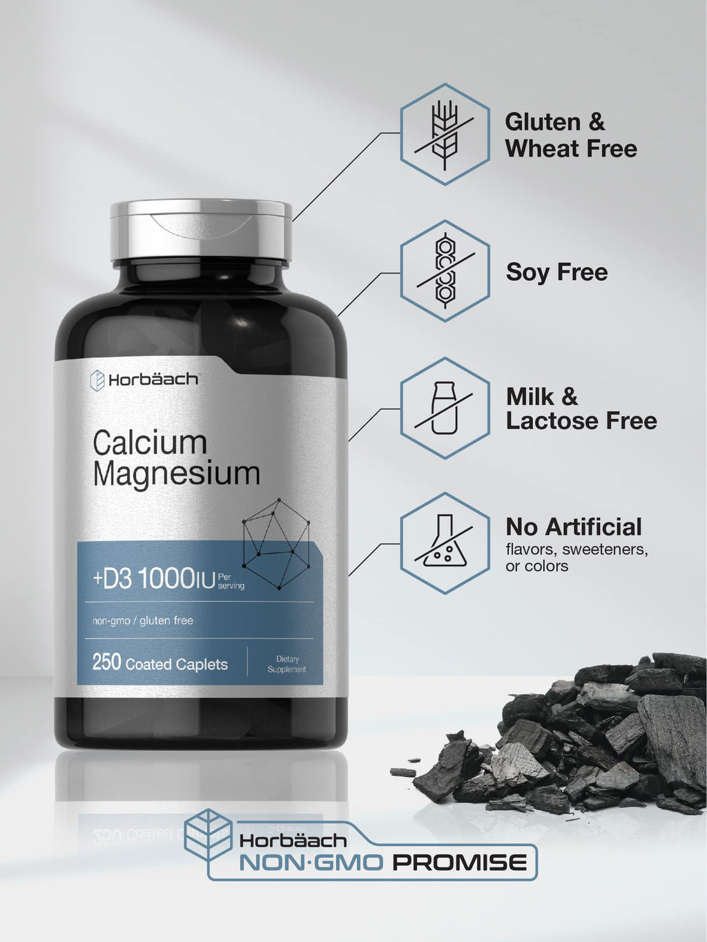 Calcium Magnesium with Vitamin D3 250 Caplets A784