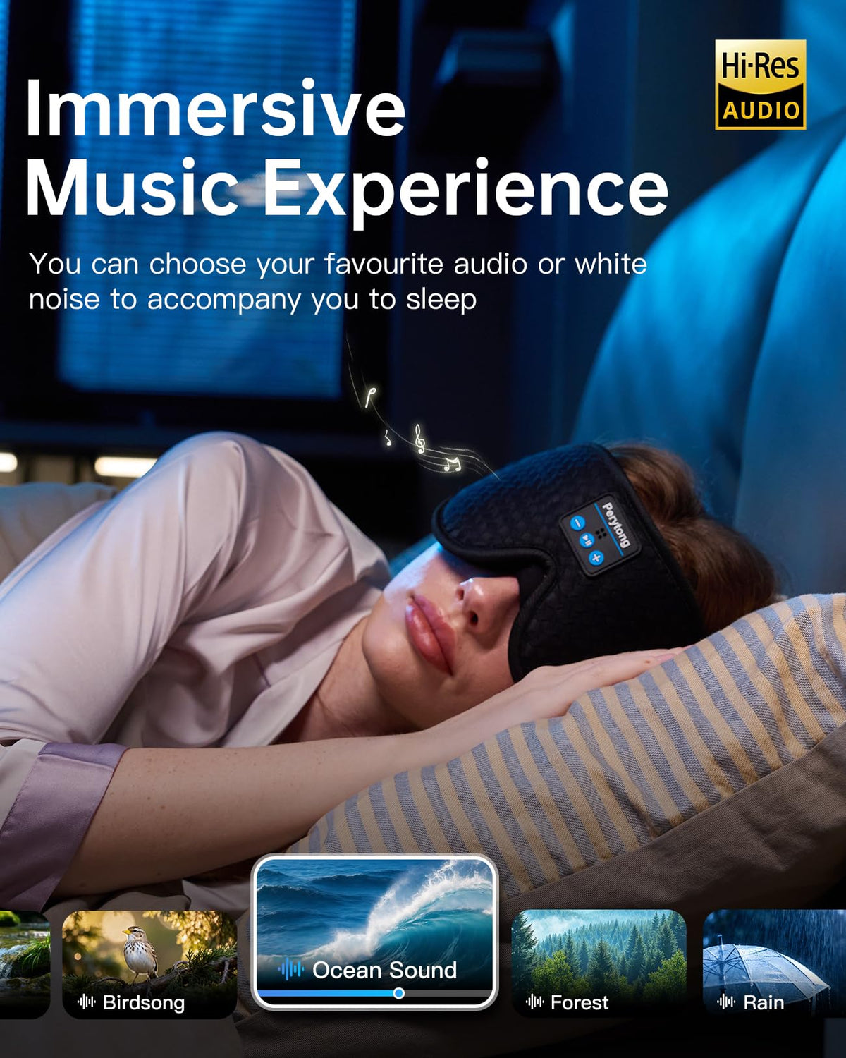2-Pack Bluetooth Sleep Mask with Headphones J60125