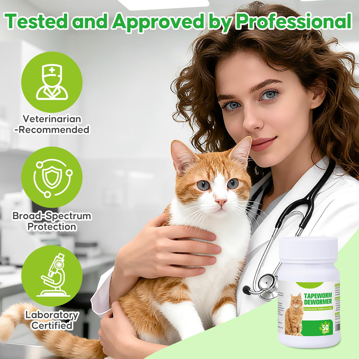 Cat Tapeworm Dewormer Tablets 50 Tablets C261232