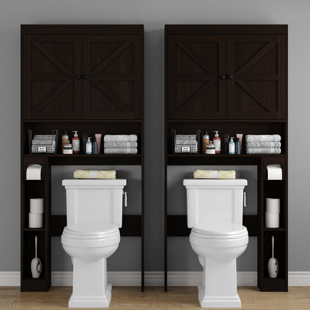 Over The Toilet Storage Cabinet with Barn Doors P7619