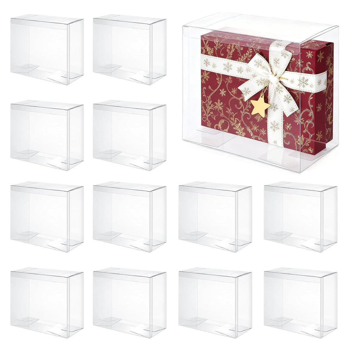 12 Pack Clear PET Plastic Display Storage Case 7.6 x 6.6 x 3.5 Inches U109