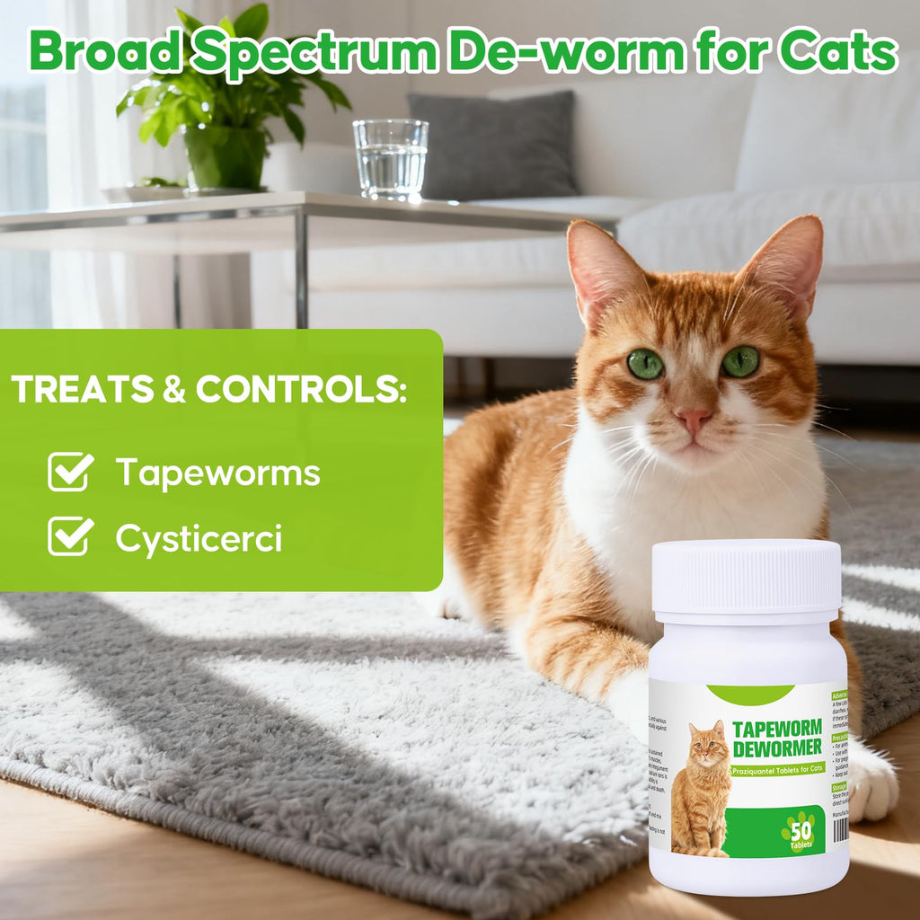 Cat Tapeworm Dewormer Tablets 50 Tablets C261232