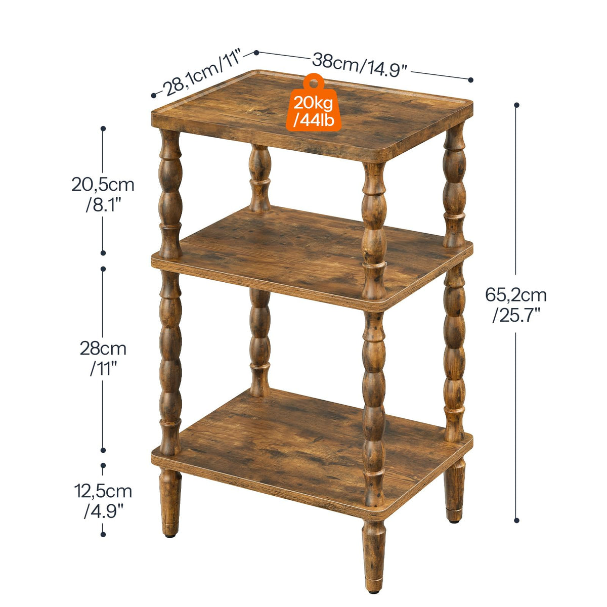Small 3-Tier End Table W553
